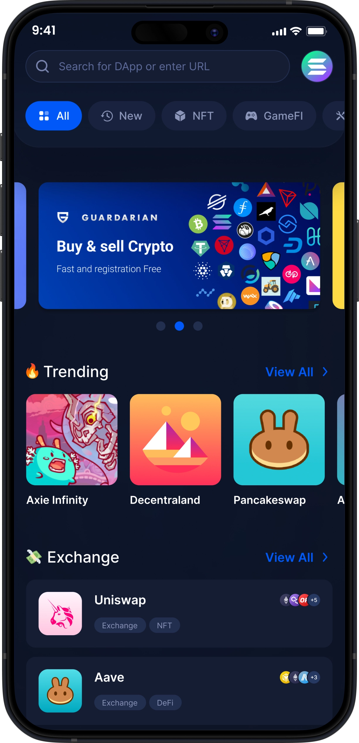 Mobile Crypto Wallet - DApp Store