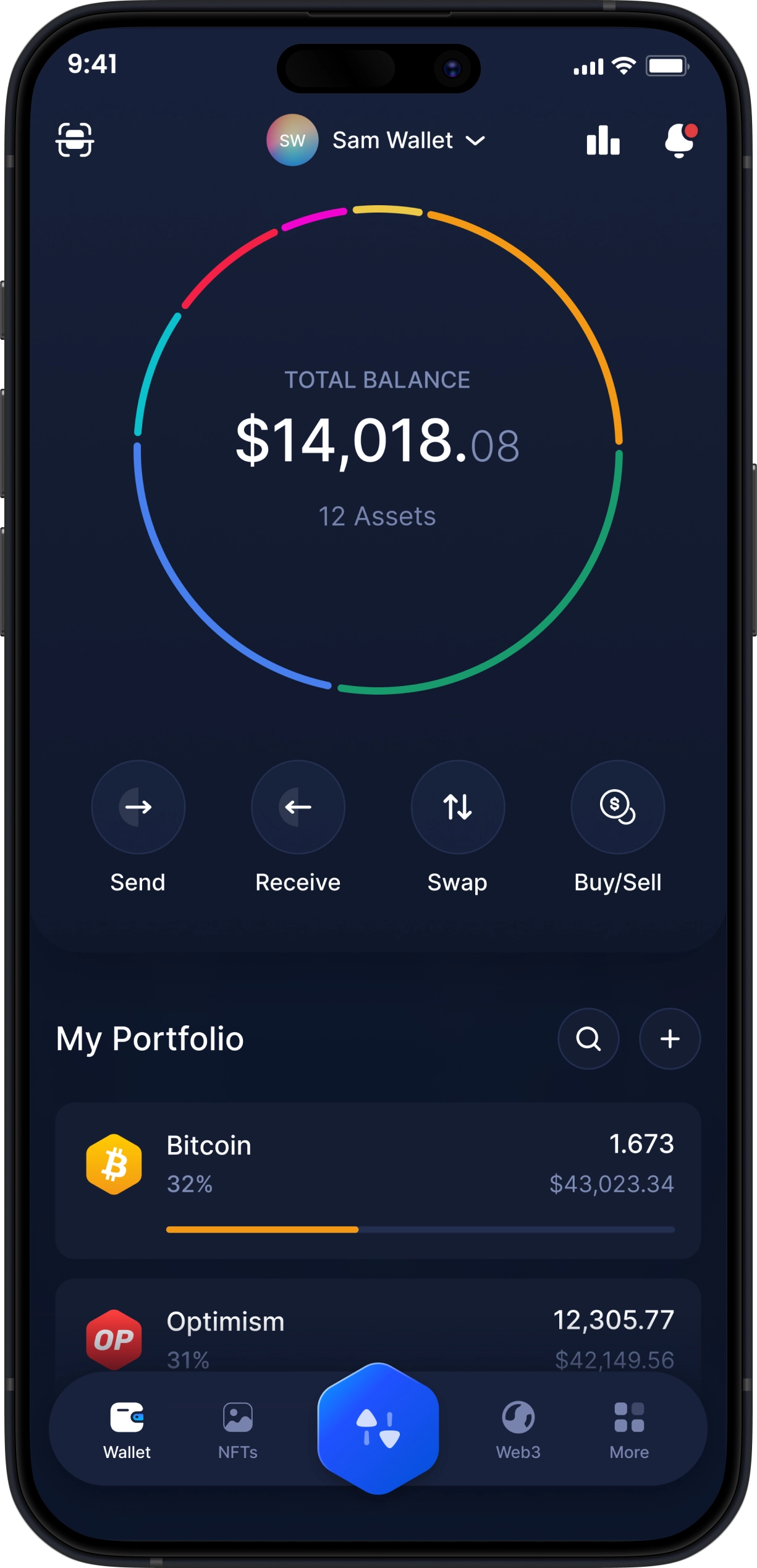 Mobile Crypto Wallet - DeFi Dashboard