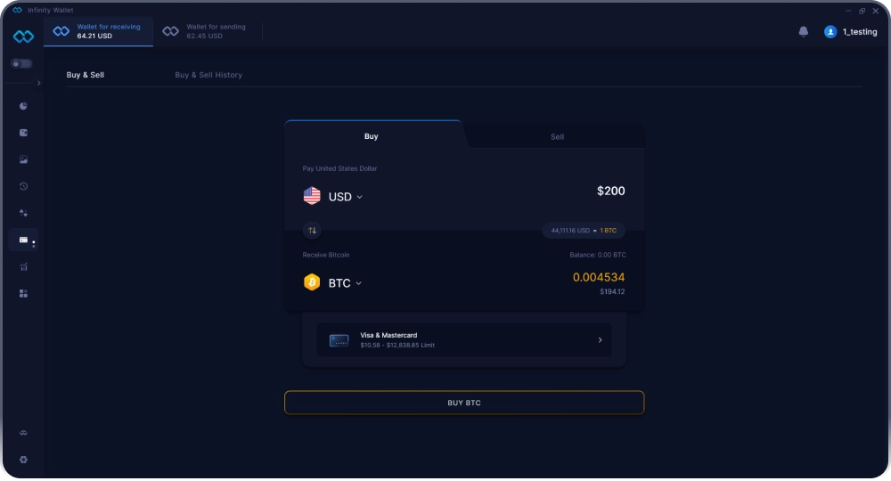 Desktop Crypto Wallet - Buy & Sell Crypto