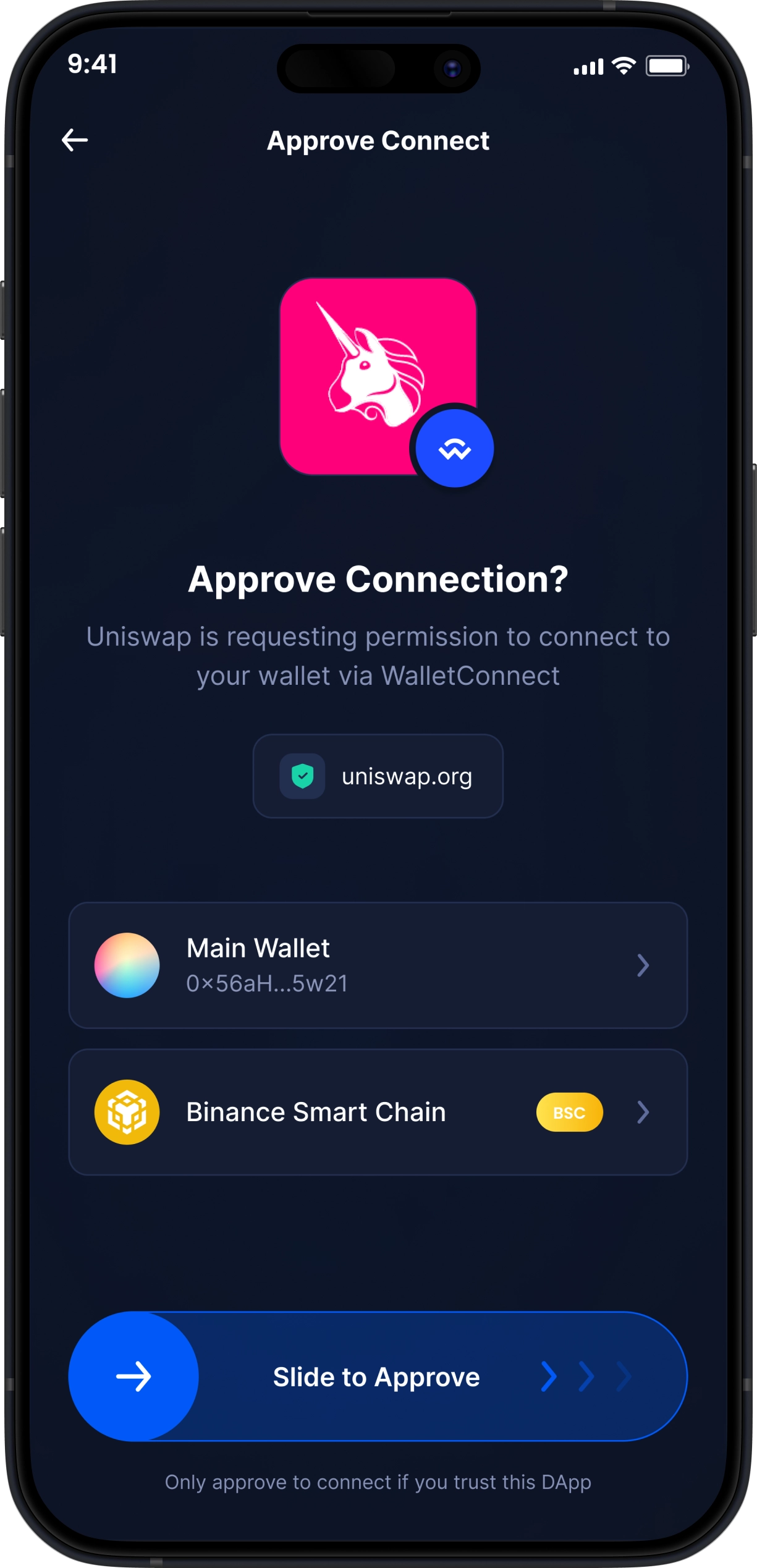 Mobile Crypto Wallet - Wallet Connect